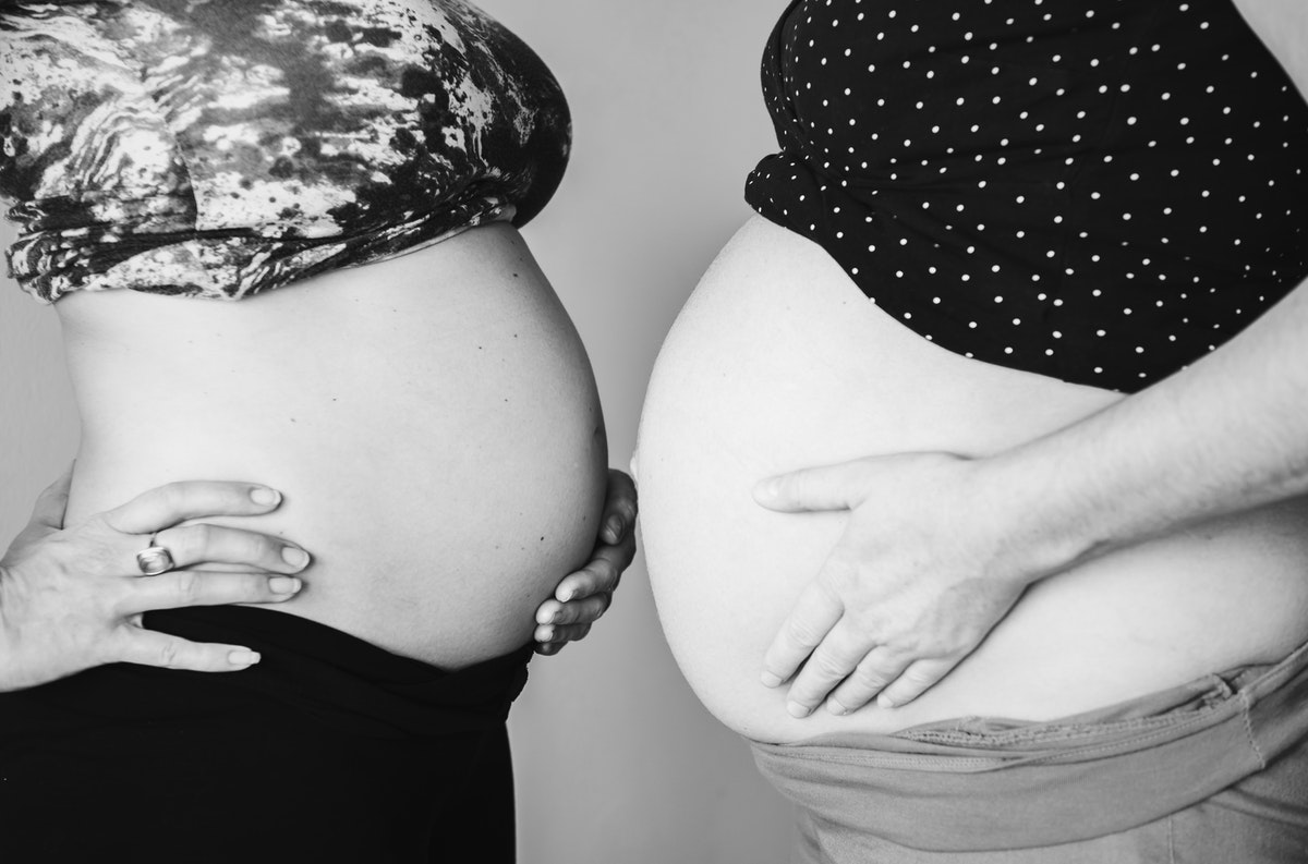 Photo of two pregnant women together